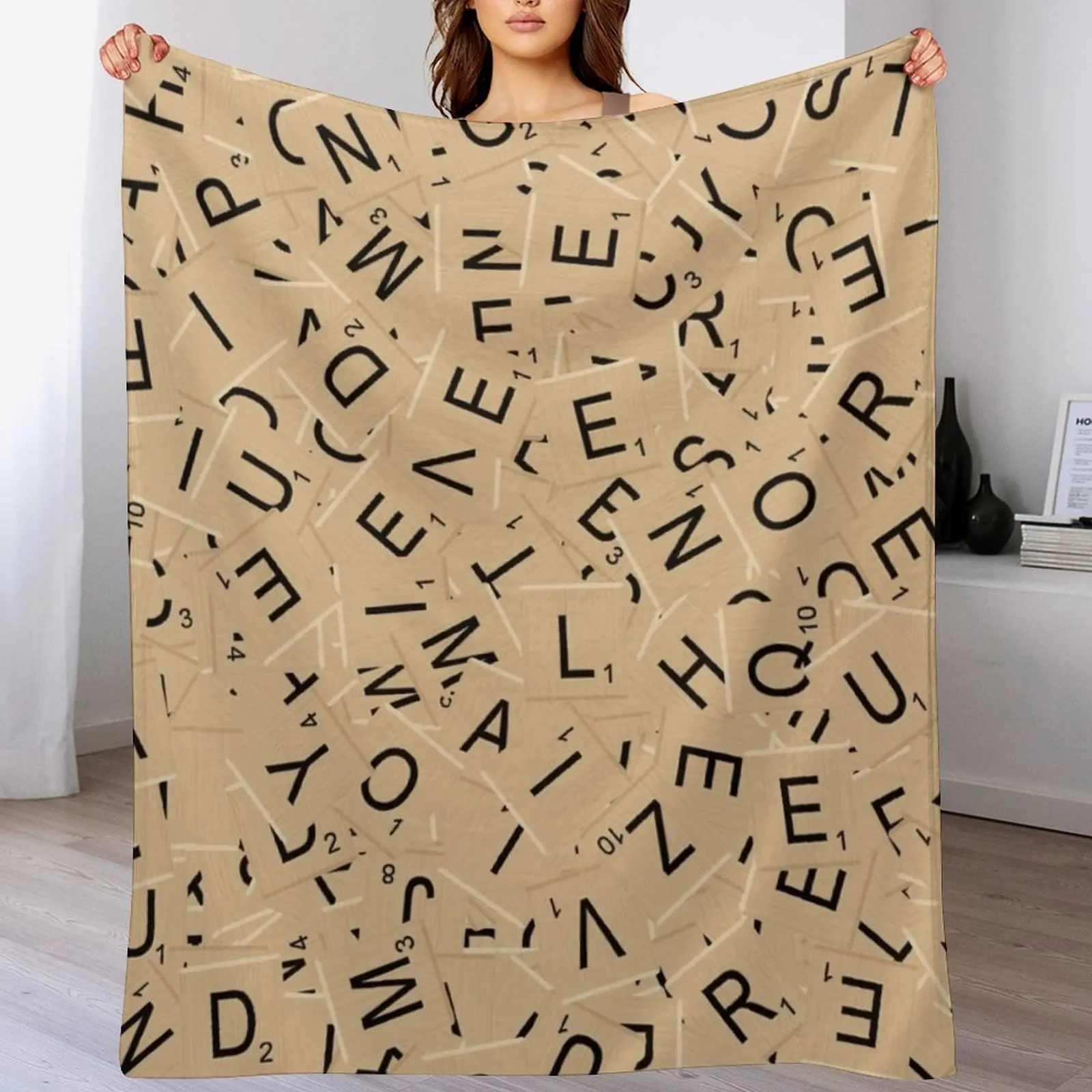 

Scrabble Tiles Throw Blanket Blankets For Baby Soft Plaid anime Cute Blankets