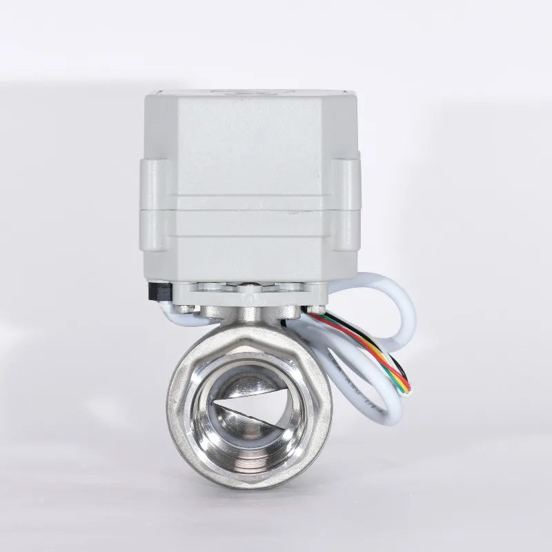 

1 inch miniature two-way electric valve stainless steel wire buckle water purifier regulating valve, intelligent flow V-ratio