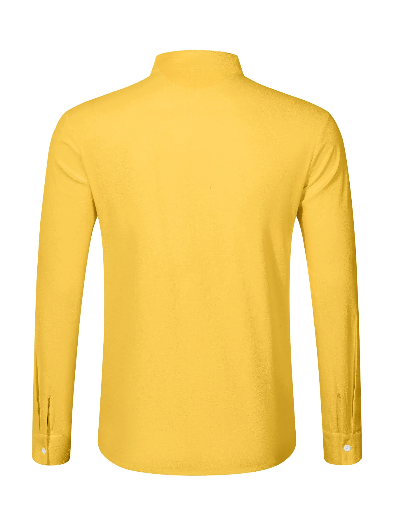 2025 Spring and Autumn New Men's Long Sleeve Shirt Cotton and Hemp Stand Collar Casual Cardigan
