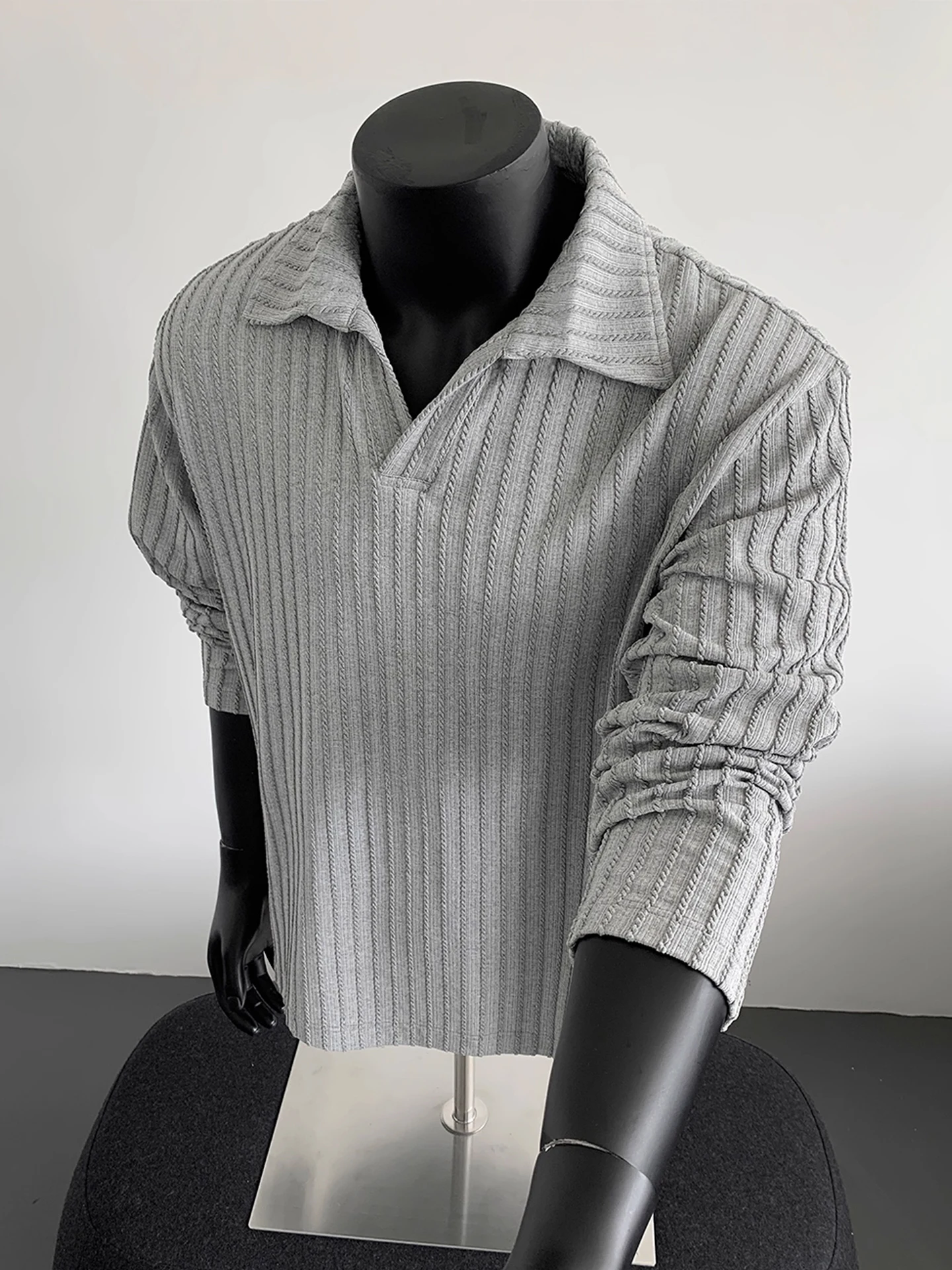 

ay Wheat Stem Pattern Long Sve irt Men's Autumn Preppy Sle Lazy Knitted Sweatirt Heavy Casual Inner Wear Top