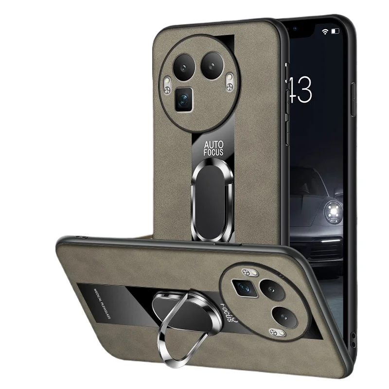 حافظة لهاتف Realme GT 8 Pro حافظة جديدة فاخرة من الجلد العادي بحامل حلقي مضاد للسقوط حافظة للزوجين لهاتف Realme GT8 مقاومة للصدمات Funda #1