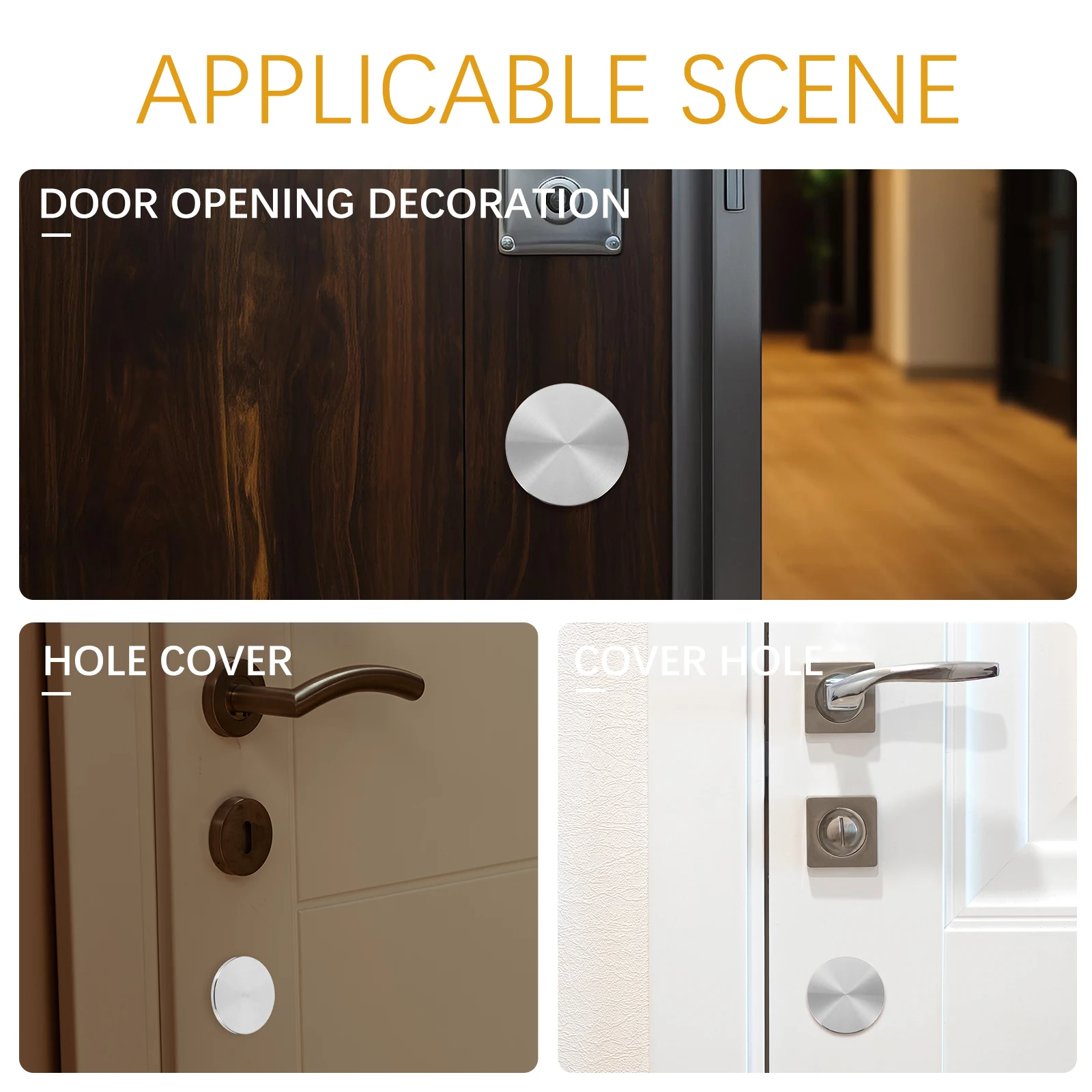 

Stainless Steel Hole Cover 50mm Diameter Lock Hole Plug Reinforcement Plate Door Knob Cover Fillers Door Lock Hardware