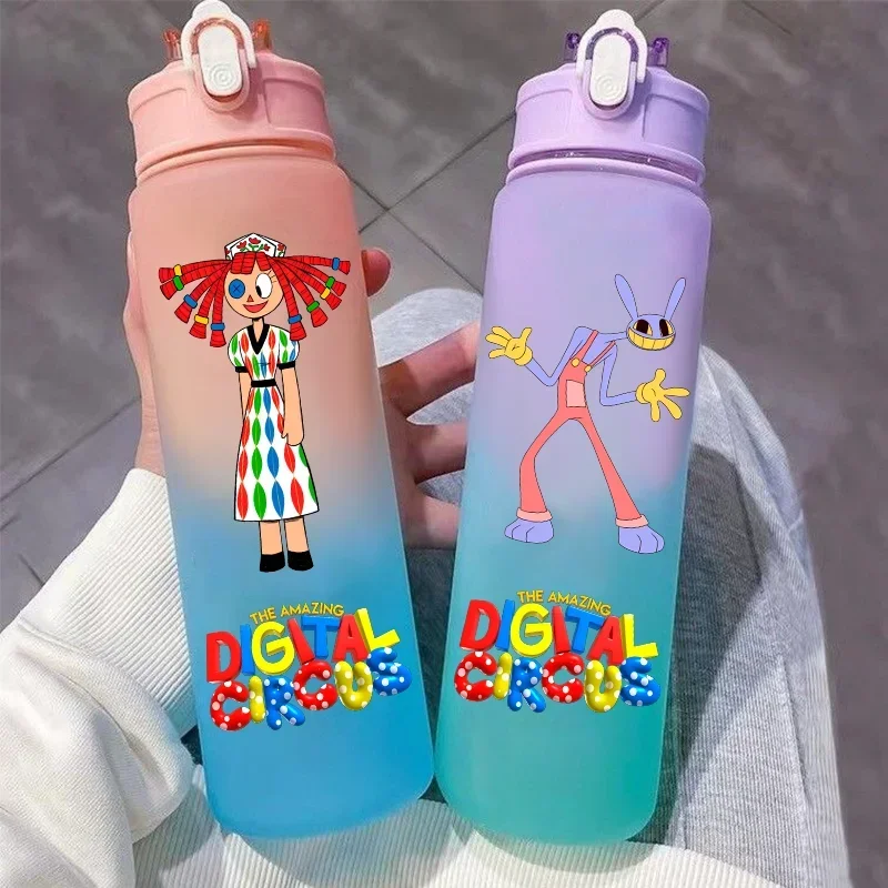 A 750ML The Amazing Digital Circus Cartoon Large Capacity Water Cup Outdoor Leak Proof Water Bottle Portable Straw Water Cup - view 3