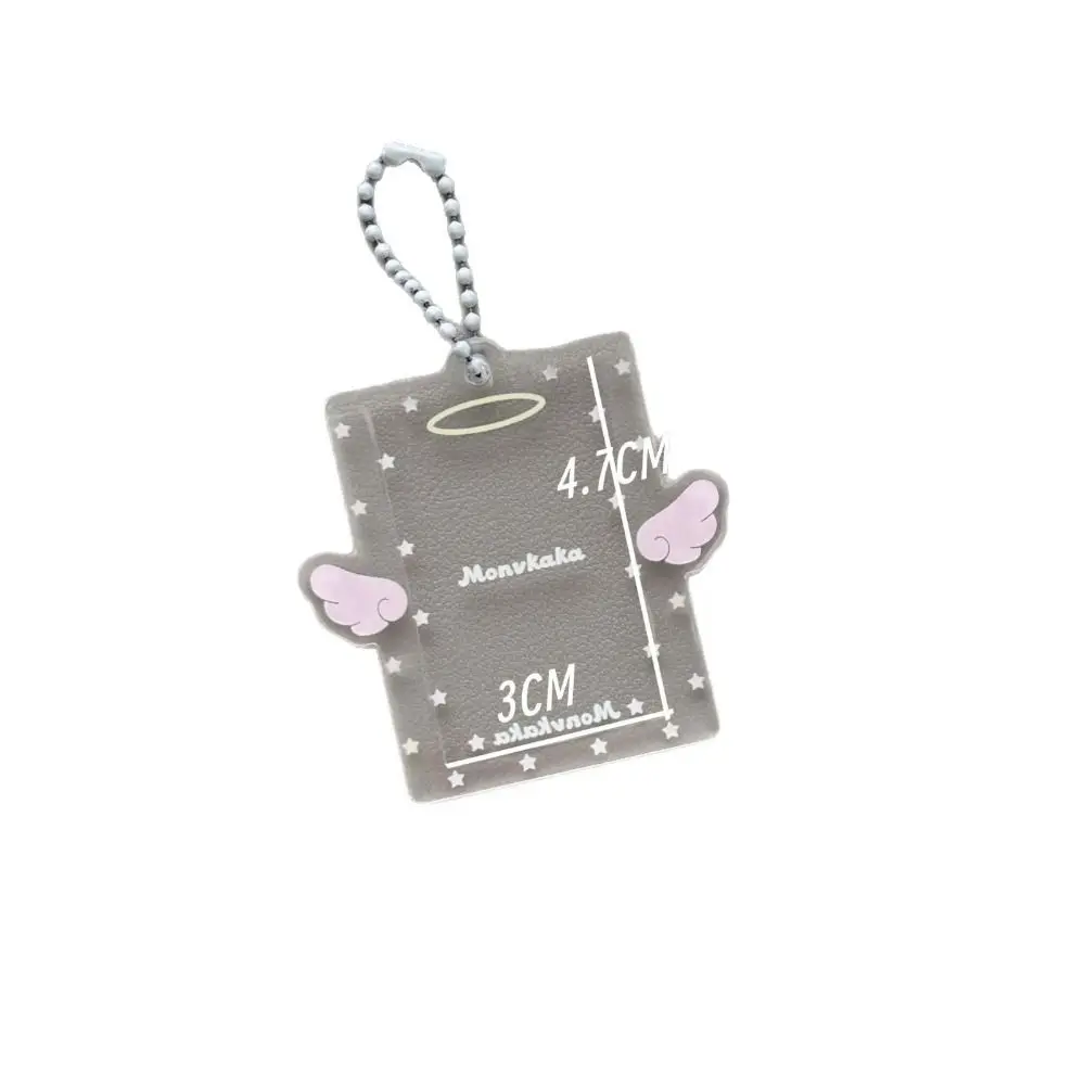 

Transparent Photo Card Holder Angel Design 1-inch Card Storage Idol Card Protector Cover with Pendant Chain Card Display Holder