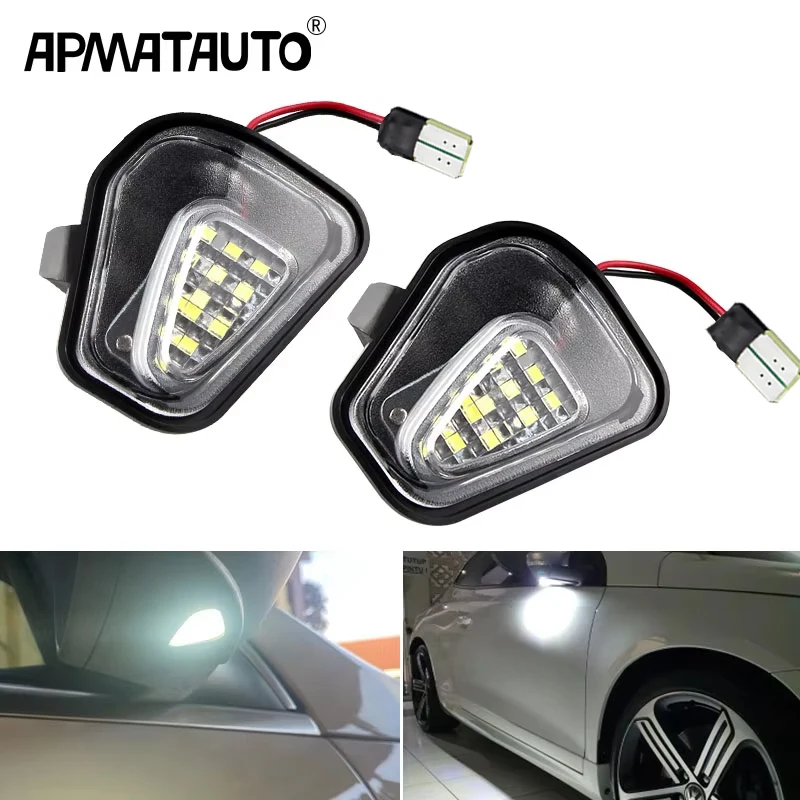 2xCanbus LED Side Mirror Puddle Lights For Volkswagen VW Passat B7 EOS CC Scirocco Jetta Welcome Lamp Mirror Light For Passat CC