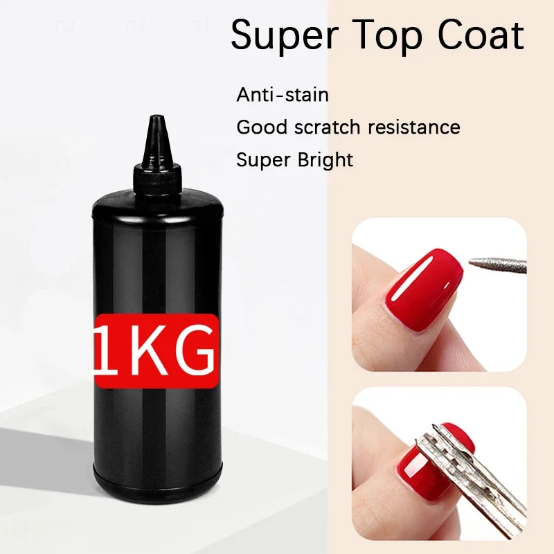 Wholesale 1kg No Wipe Top Coat Super Quality Soak Off UV LED Rubber Base Refill Matte Top Professional Nail Salon Use