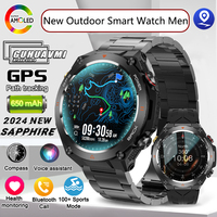 2024 New sapphire HD Smart Watch Bluetooth Call Multi sport watches Men GPS waterproof Heart rate BP smartwatch For Huawei iOS