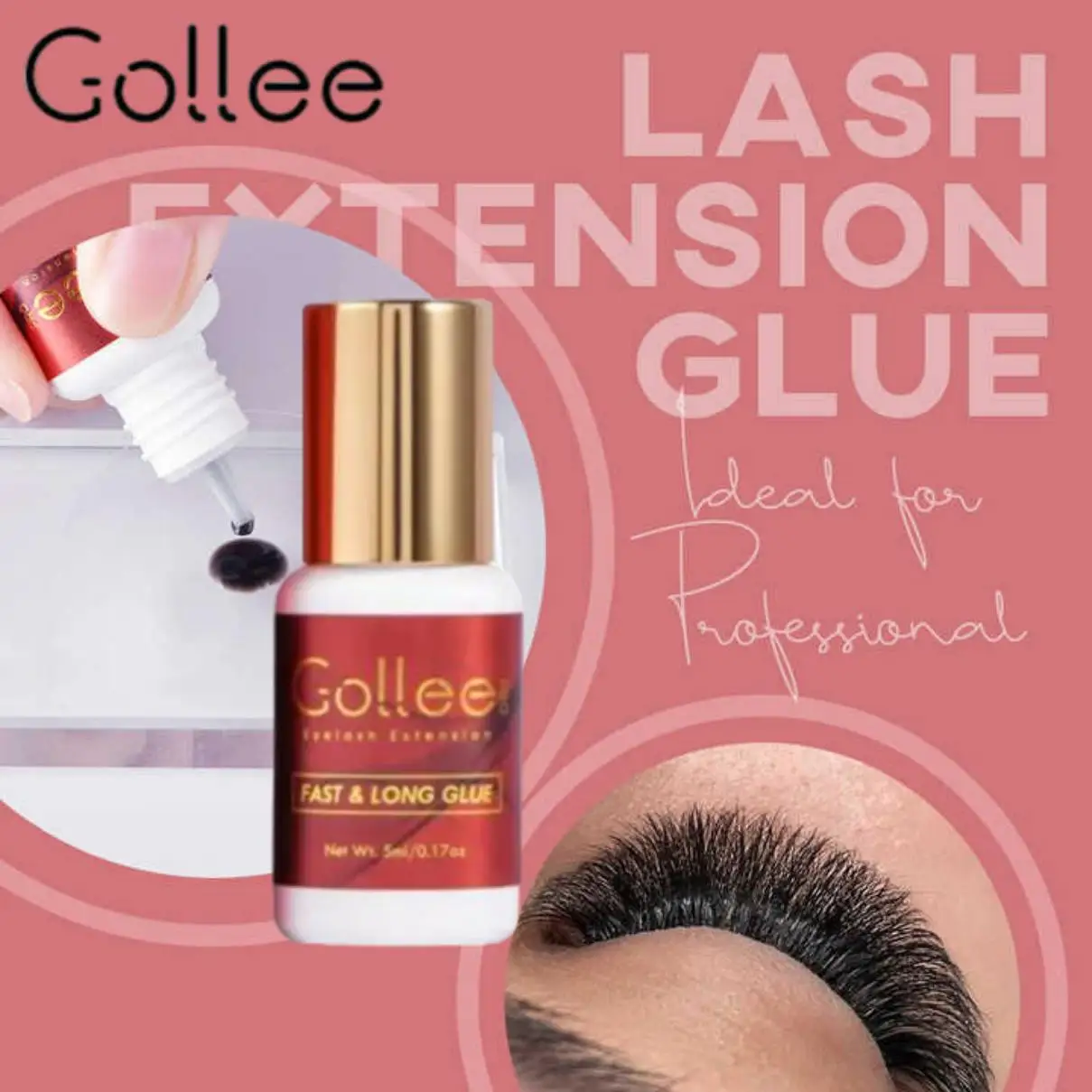 

Клей для наращивания ресниц Gollee Low Allergy Extra Strong, быстросохнущий (1 секунда), с длительной фиксацией (6-8 недель), низким уровнем раздражения, суперстойкий.