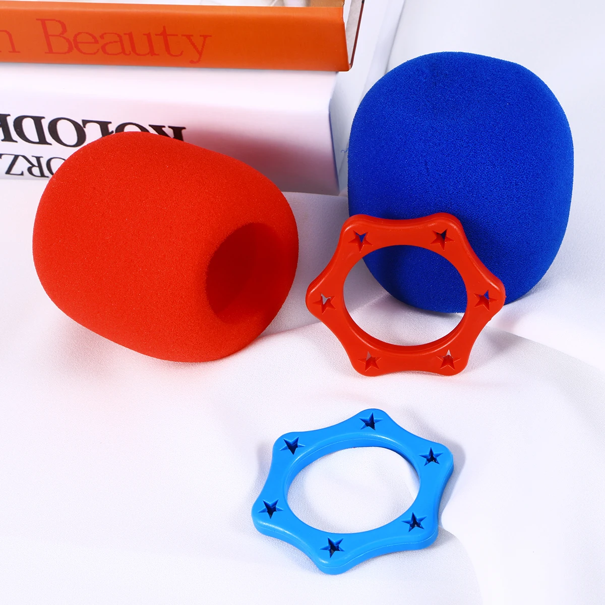 

3 pcs Hexagon AntiRolling Mic Protection Rings And Breathable Microphone Windscreen Cover For Handheld Mics