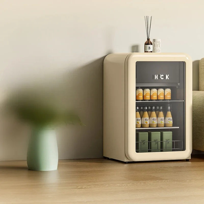 118L небольшой холодильник в стиле ретро, прозрачная стеклянная дверь, шкаф для напитков для дома, кухни, офиса, мини-холодильник Para Hogar