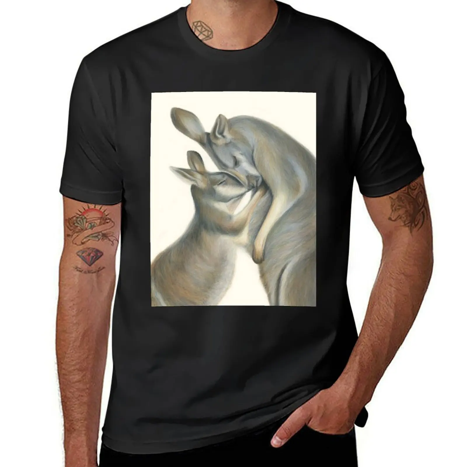 Kangaroo Love. Kangaroo art. Unique Australian gift for animal lovers. Christmas gift. T-Shirt