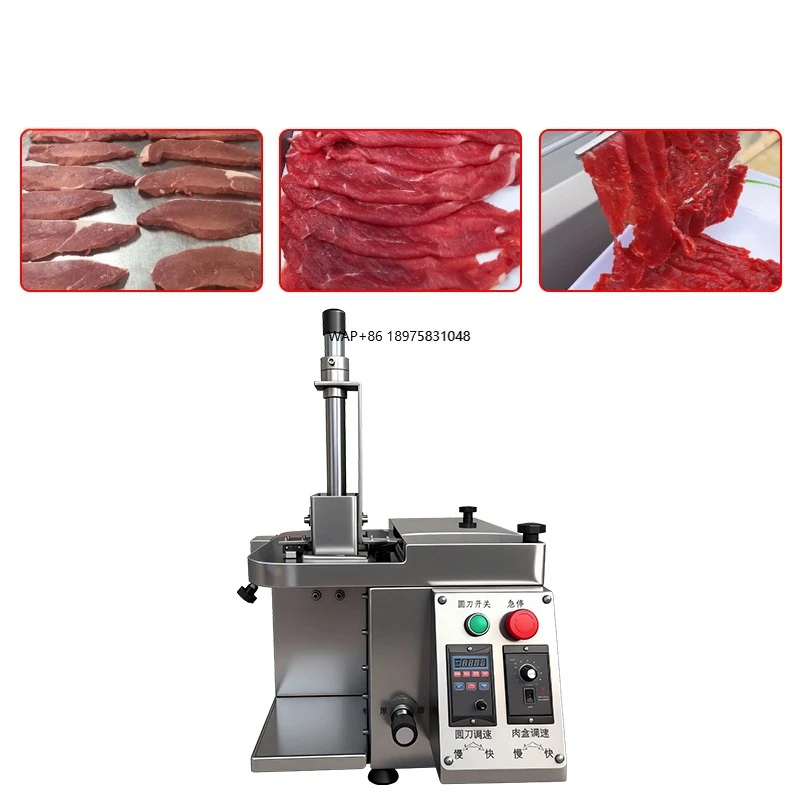 

Automatic Power Sausage and Salmon Fresh Meat Slicing Machine for Thin/thick/strawberry Meat Chicken Meat Cutter