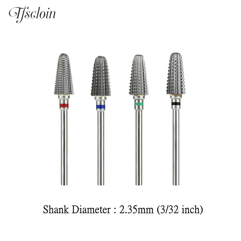 1Pc Tungsten Carbide Nail Drill Bit 3/32" Cutting Burr Electric Nail Drill Manicure Machine Accessories For Remove Nail Gel Tool