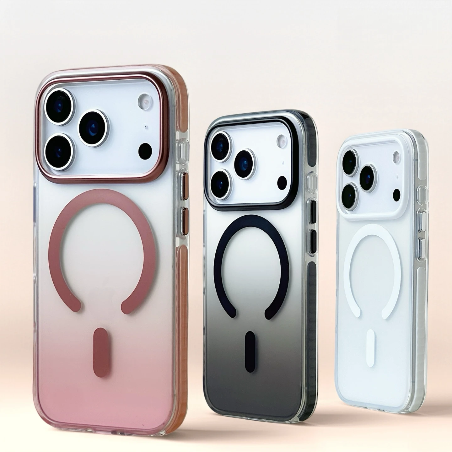 Premium Matte Clear For Magsafe Wireless Charge Case For iPhone 15 14 13 16 17 Pro Max Luxury Gradient Shockproof Magnetic Cover