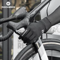 Guantes de ciclismo ROCKBROS, guantes de primavera y otoño para bicicleta, guantes antideslizantes con dedos largos, guantes más cálidos con forro polar, guantes a prueba de viento para montar en bicicleta