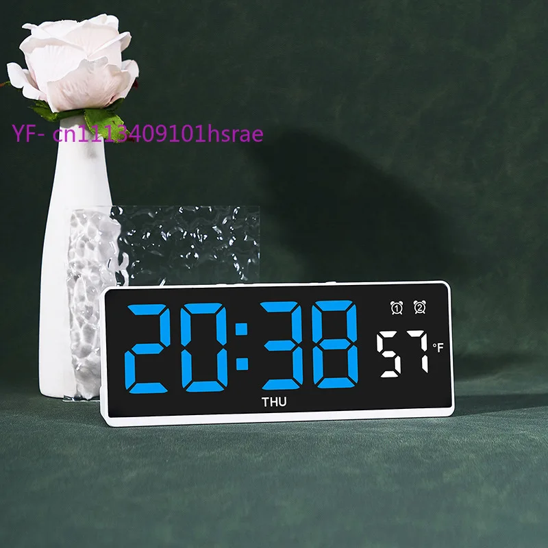 Multifunctional LED Alarm Clock Minimalist Desktop Clock with Temperature Display Multiple Alarms