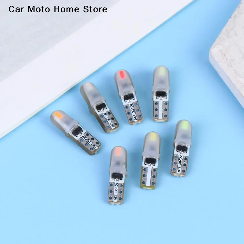 

【DM】10pcs T5 LED Bulb 3014 2SMD Super Bright Car Interior Dashboard Instrument Lamp Silicone Auto Side Wedge Light