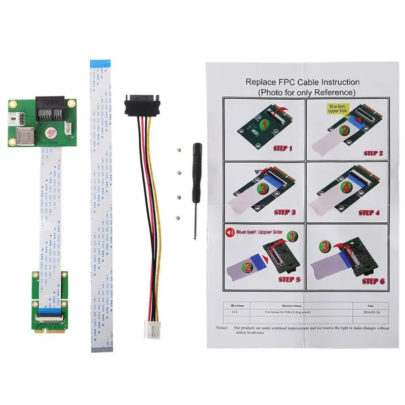 

Mini PCIE to PCI-E Express X1 Extension Cord Adapter +USB Riser Card with FFC Cable High Speed DIY 90 Degree Slot