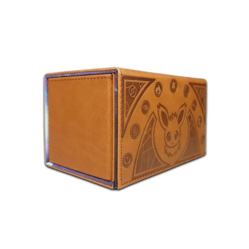 イーブイ Eeveelution リザードン PTCG DTCG DIY 大容量レザーカードボックス肥厚アニメゲームコレクションカード収納ボックス