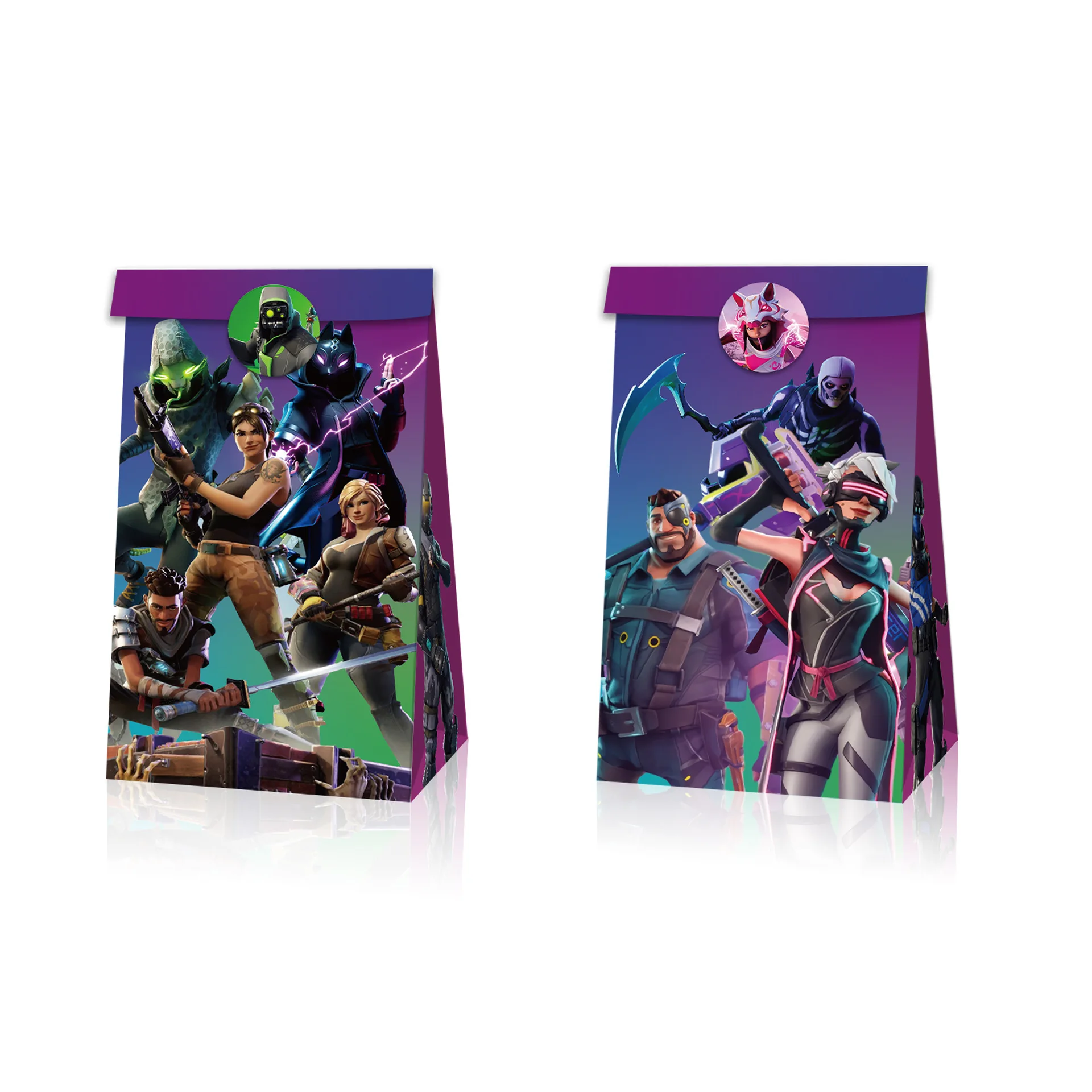 Fortnite Papierbox und Aufkleber Geburtstagsparty Snack-Süßigkeiten Kraftpapier Flache Verpackungstüten Keks-Kuchen-Aufbewahrungsbox Tragbare Geschenkbox – Detail 9