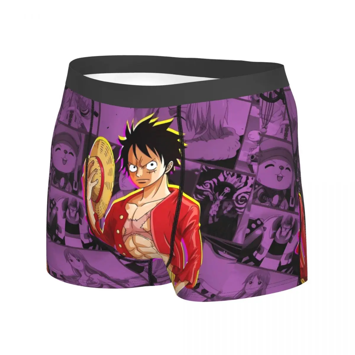 O-One Anime P-Piece Boxer Shorts 3D Pouch Underwear Quality Print Boxer Brief Comfortable Male Underpants Big Size