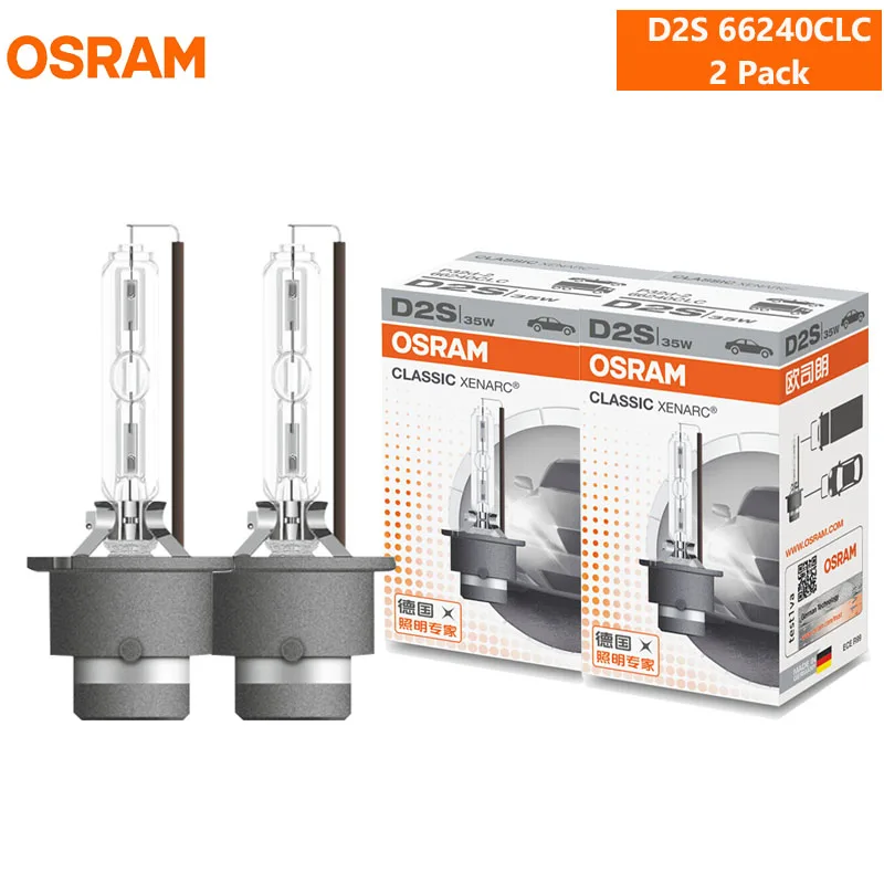 OSRAM Genuine D2S 12V 35W CLC CLASSIC 4200K Xenon HID Bulb Genuine Auto Low Beam Headlight Replacement Car Headlamp Bulb 1X/2X