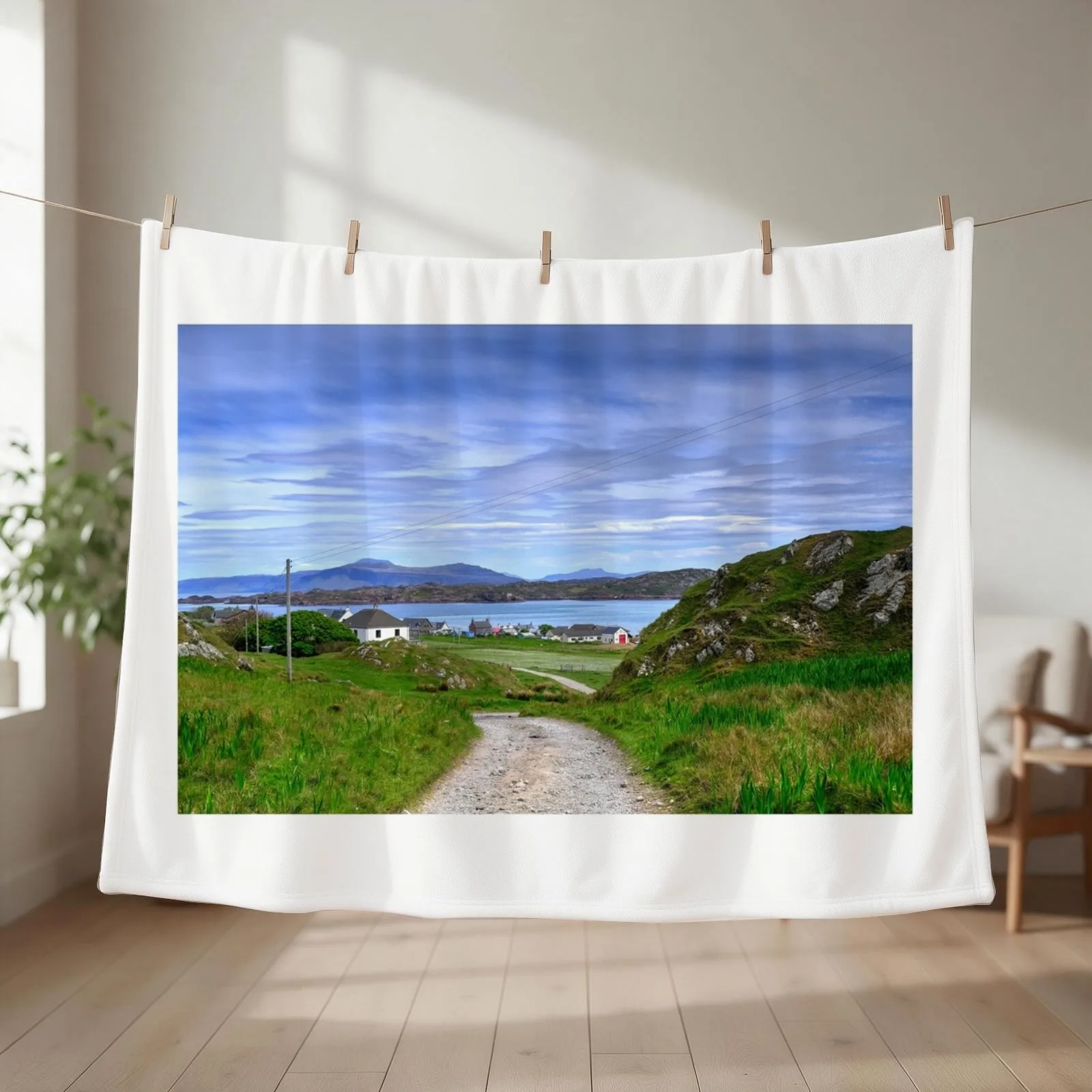 Baile Mor, Isle of Iona, Inner Hebrides, Scotland Throw Blanket couch cozy soft plush fuzzy picnic outdoor blanket