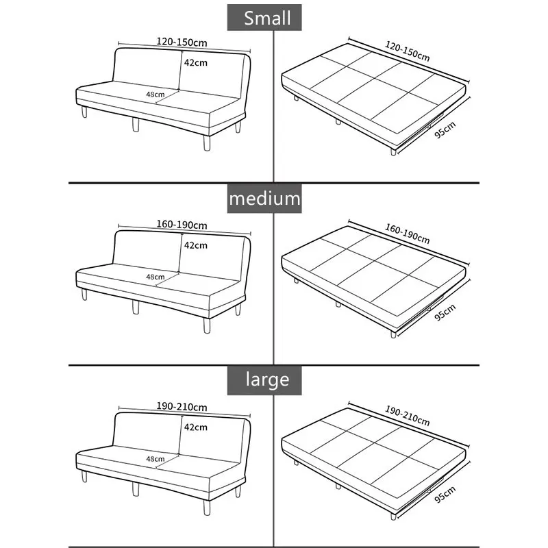 Solid Color Jacquard Spandex Armless Sofa Cover Four Seasons Universal Slipcover Stretch Sofa Bed Couch Protector 1234 Seater