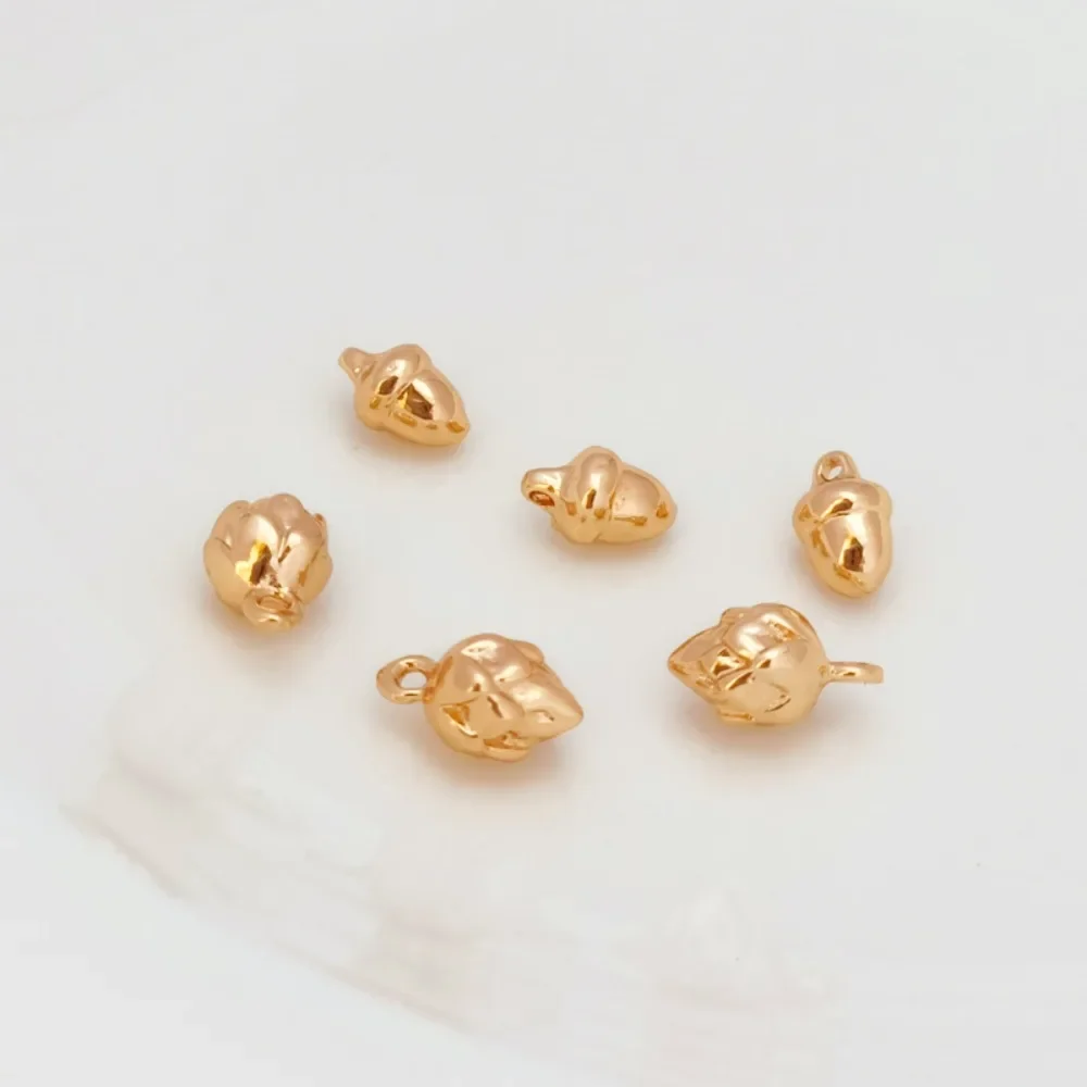 برعم زهرة ذهبي عيار 14 قيراط، زهرة، صامولة صنوبر، قلادة صنوبر صغيرة، سوار، قلادة، مواد إكسسوار يدوية الصنع