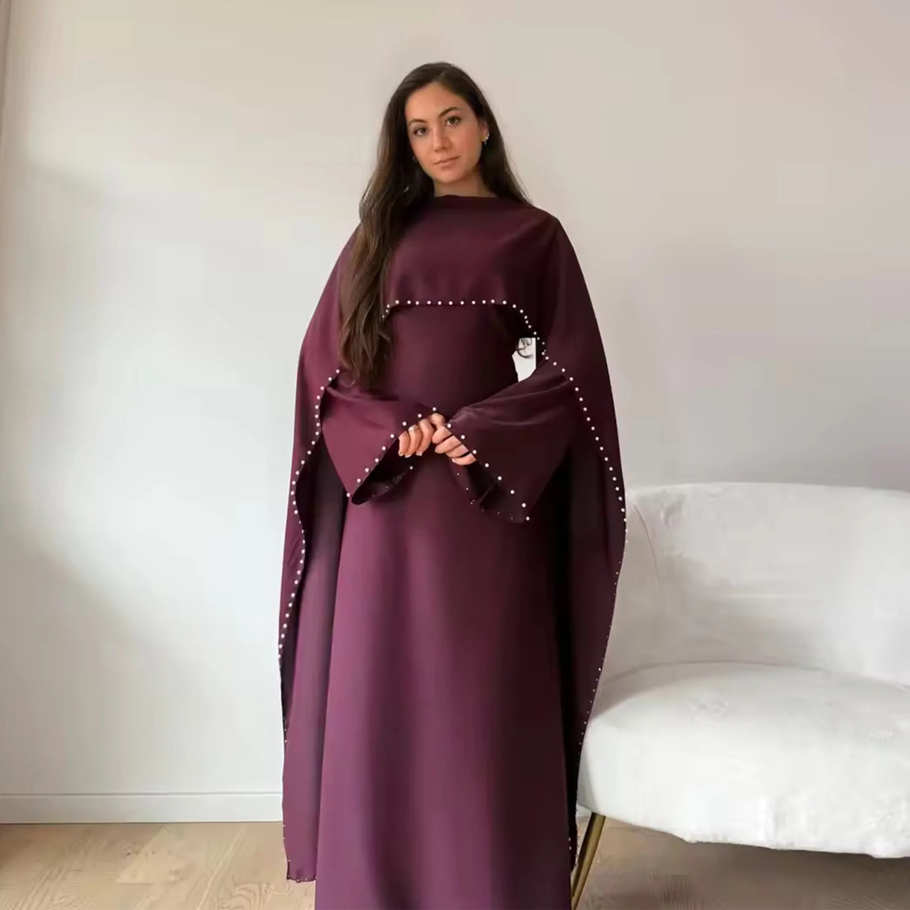 

SuperAen 2026 Spring New Embroidered Flares Elegant Asymmetrical Patchwork Dress Oversize Long Dress