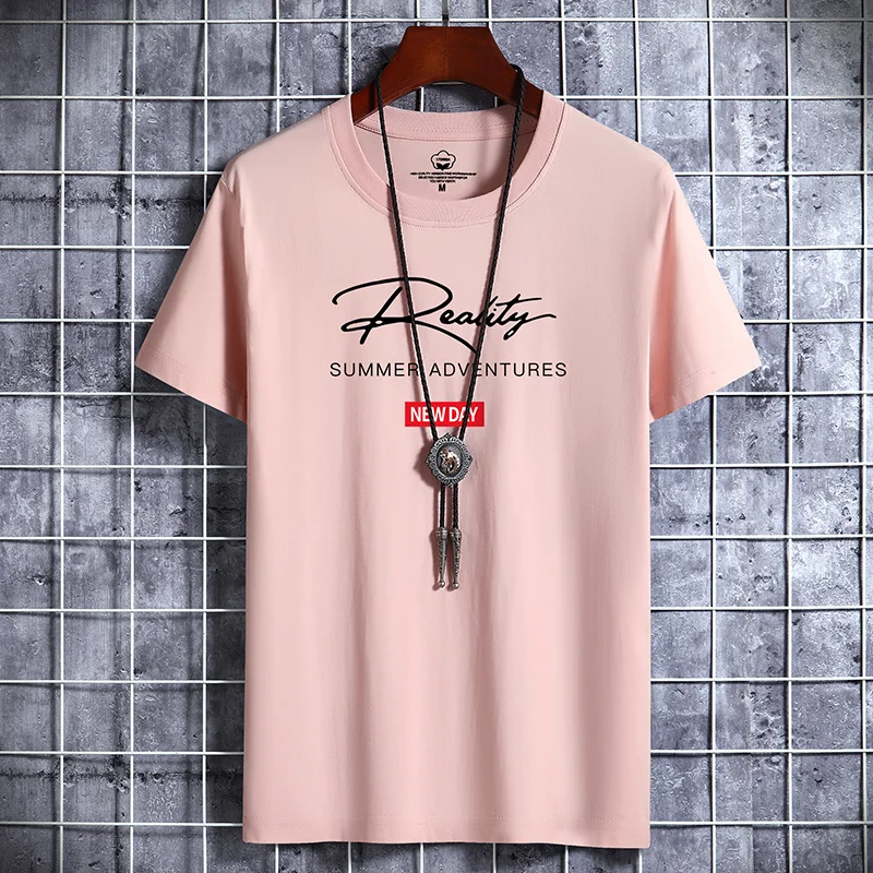 2022 Summer Letter Printing Cotton Men T Shirt Hip-Hop Harajuku T-shirt O-neck Summer Male Causal Tshirts Fashion Loose Top Tees