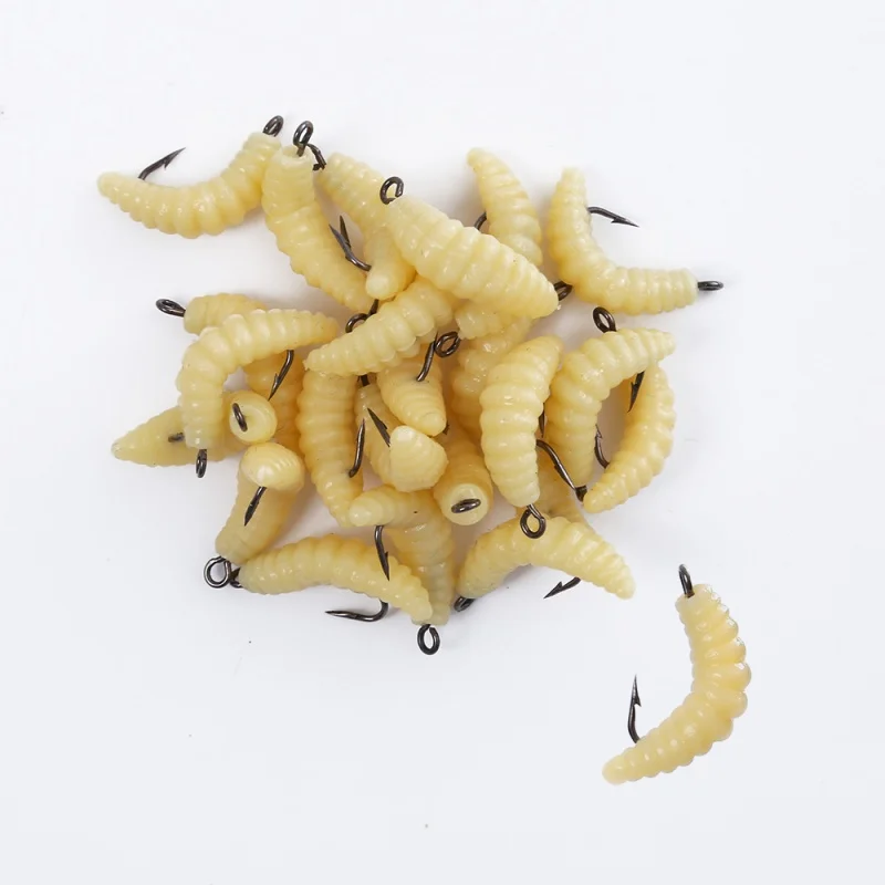 Rubber Maden Visaas Set met Haken - Veelzijdig Grub Kunstaas voor Bass, Forel, Crappie, Bluegill, Ideaal voor Zoetwatervissen