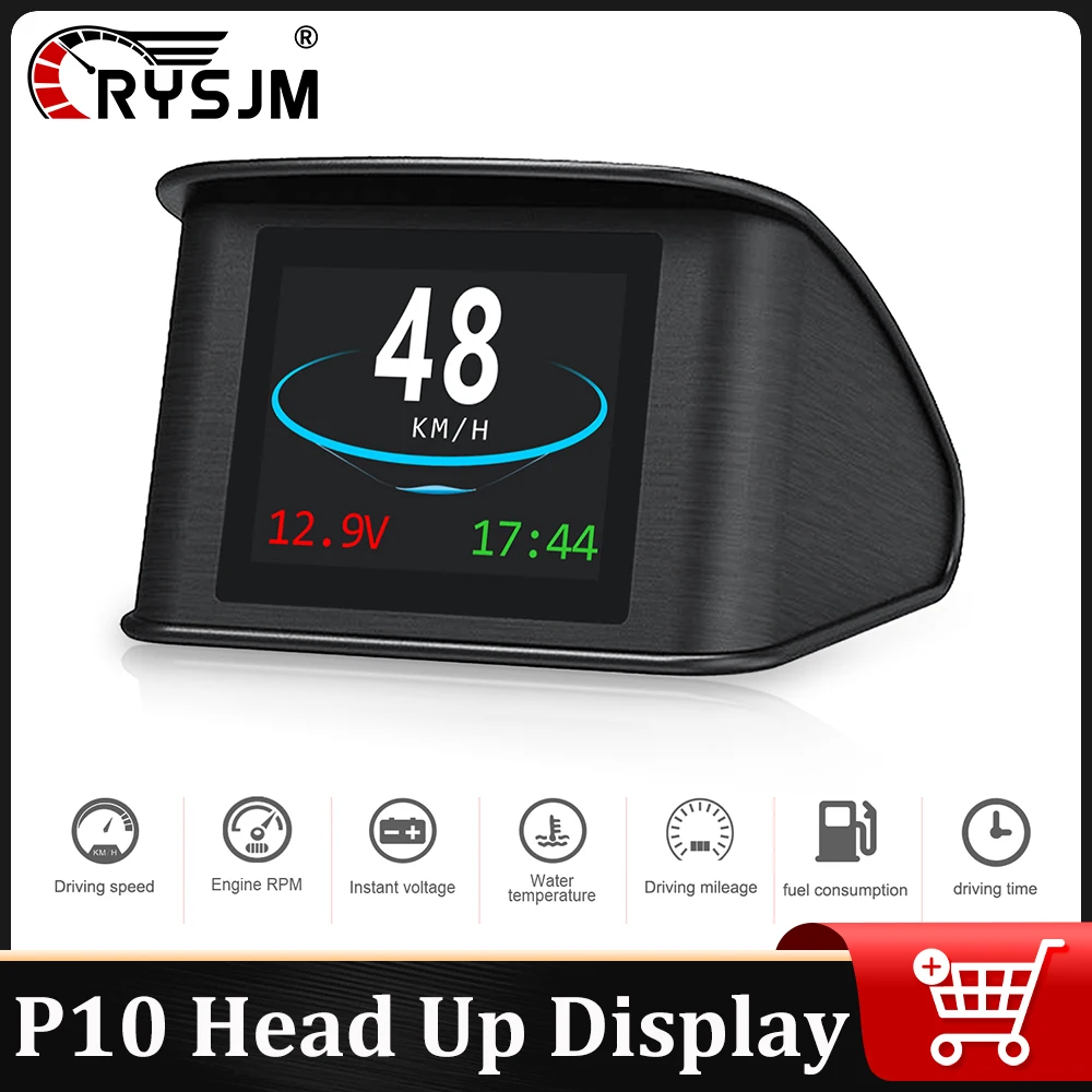 

* P10 Head Up Display OBD HUD Car On Board Computer Speedometer Overspeed Alarm Engine Electronic Accessories OBD2 Car Gauge hud
