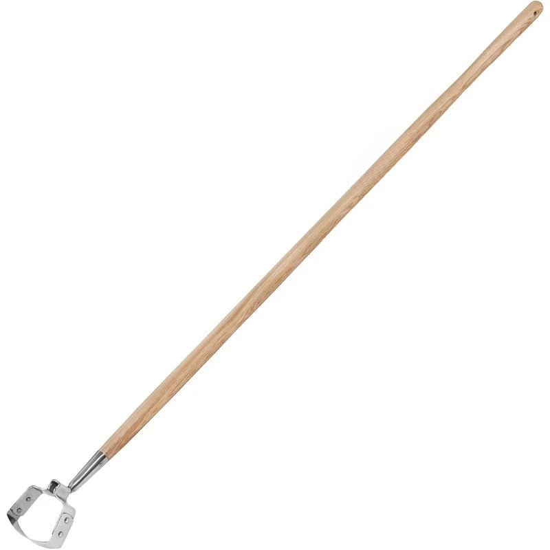 Garden Weeder Hoe, 63'' Stainless Steel Hula Hoe for Weeding, Stirrup Hoe for Gardening Loop Scuffle Hoe with Wooden