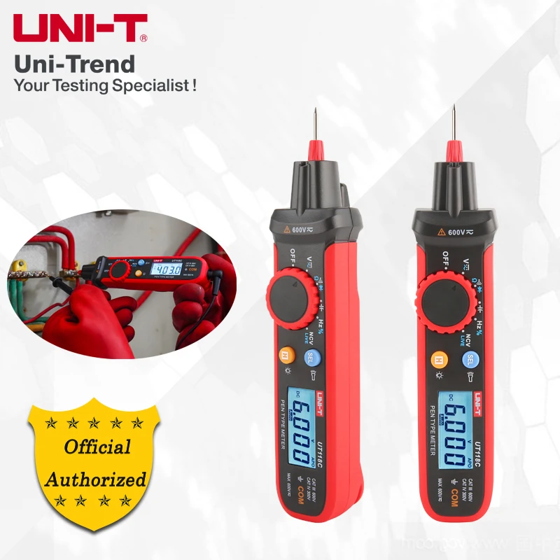 UNI-T UT118C True RMS Pen-Type Meter; Full Scale Overload Protection Electrician\'s Meter/EF Measurement/NCV Measurement