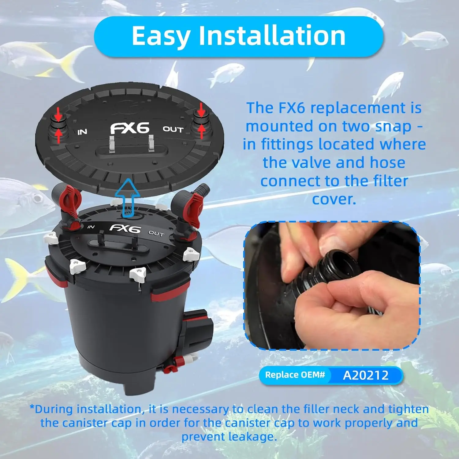 6Pcs O-Ring, Compatible For Fluval  FX6 High-Performance Canister Filters, FX6 Replace Aquarium Gasket Ring