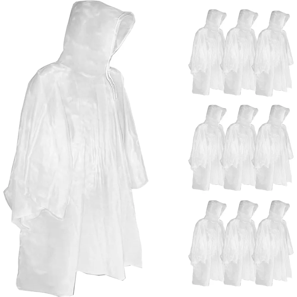 

YOUNGTIME одноразовые пончо от дождя для взрослых, аварийные прозрачные пончо для улицы, путешествий