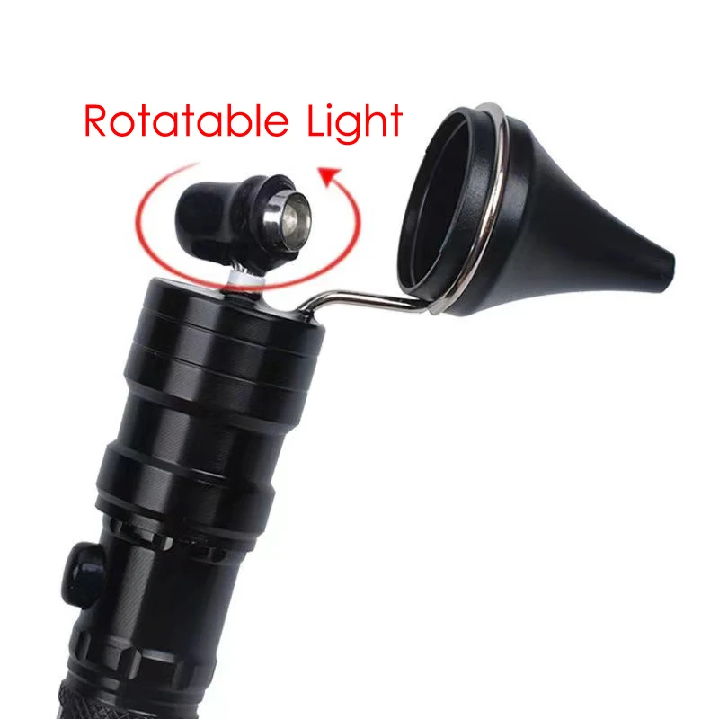 Handheld LED Ear Wax Removal Lamp Hand Earwax Remover Picker Home Flashlight Light Earpick Cleaner Tool with Speculum Cone C1