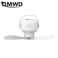 7200mAh Portable Ceiling Fans Outdoor Camping Fan Tent Canopy Ceiling Fan Rechargeable Electric Fan Remote Control LED Lighting