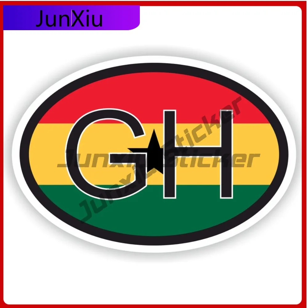 

Ghana Country Code Gh Oval Sticker With National Flag Badge Sticker Scratch Cover Decals Custom Sticker For Car Decoration Acces