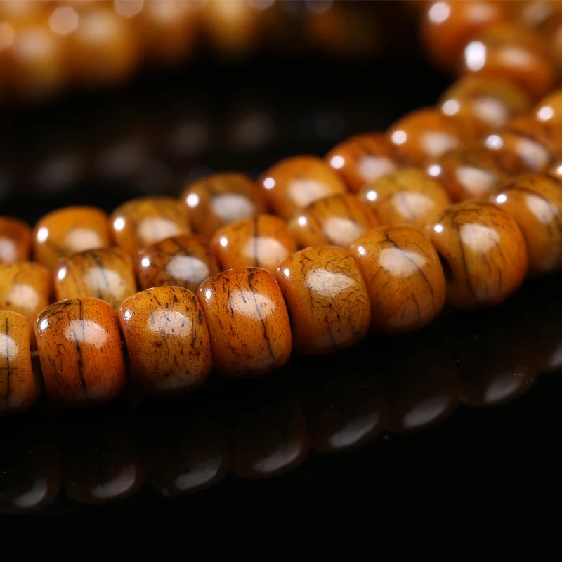 Tibetan-Style Yak Bone 8X6Mm Semi-Finished Plain Beads Making 108-Bead