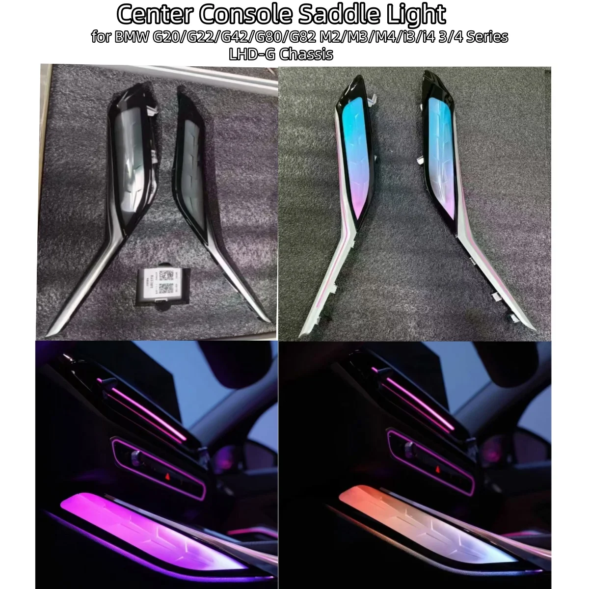Newest Upgraded Center Console Saddle Light For BMW G20/G22/G80/G82 M3/M4/i3/i4 3/4 Series 11 Colours Ambient Light Strips