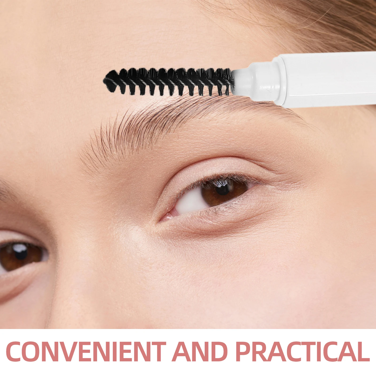 Dual Wenkbrauw Kam Brush Tool Zachte Haren Wimper Styling Bruine Gel Mascara 2in1 Make-Up Spiraal Brow Wimpers Grooming Fijne Tand