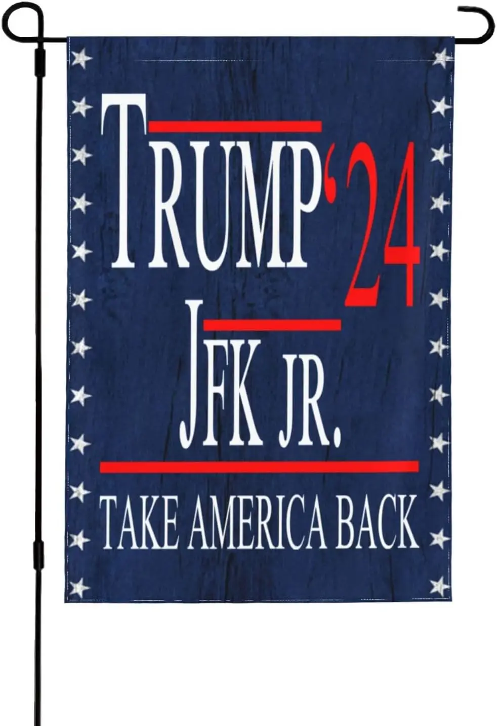 Trump-JFK-Jr-2024 Gifts For Women Men Black Garden Flag 12x18 Inch for Outside Welcome Small Seasonal Yard Decoration