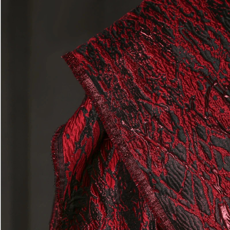 50cm Heavy Texture Gilded Jacquard Fabric Golden Vein Pattern Chinese Style Cloth for Overcoat Jacket Garment DIY Sewing