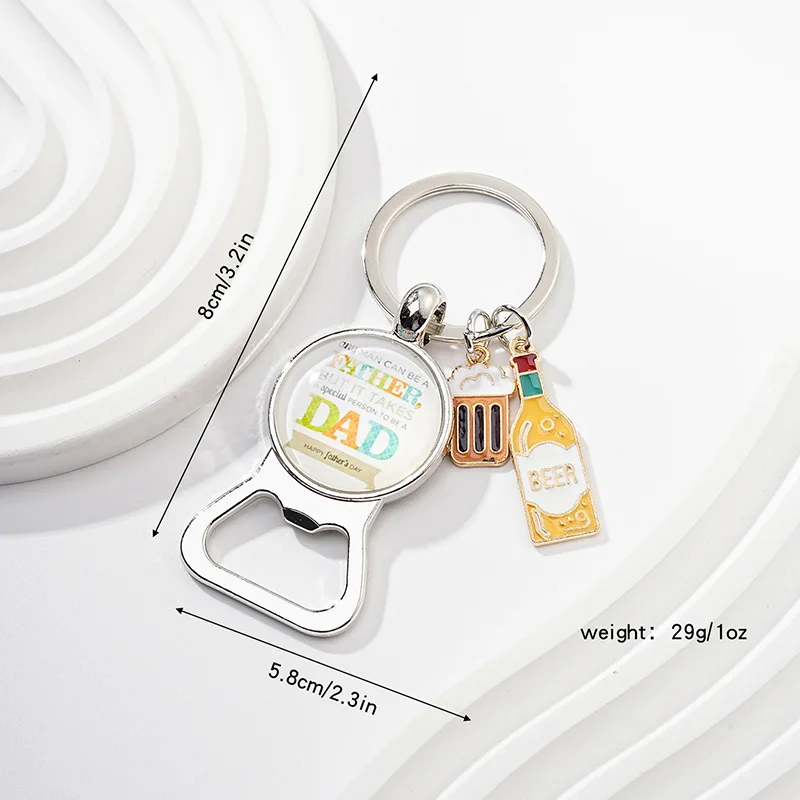 Beer Keychain Father Day Gift Bottle Opener Keyring Best Dad Man Accessories Jewelry Bag Pendant Family Gift