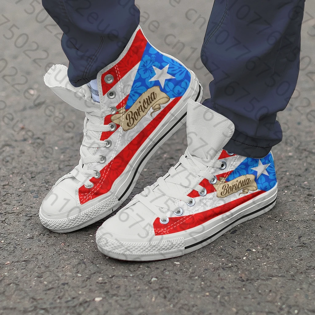 

Модные стильные мужские холщовые кроссовки с флагом Пуэрто-Рико 2023, дышащие кроссовки для улицы и прогулок, крутые кроссовки с принтом