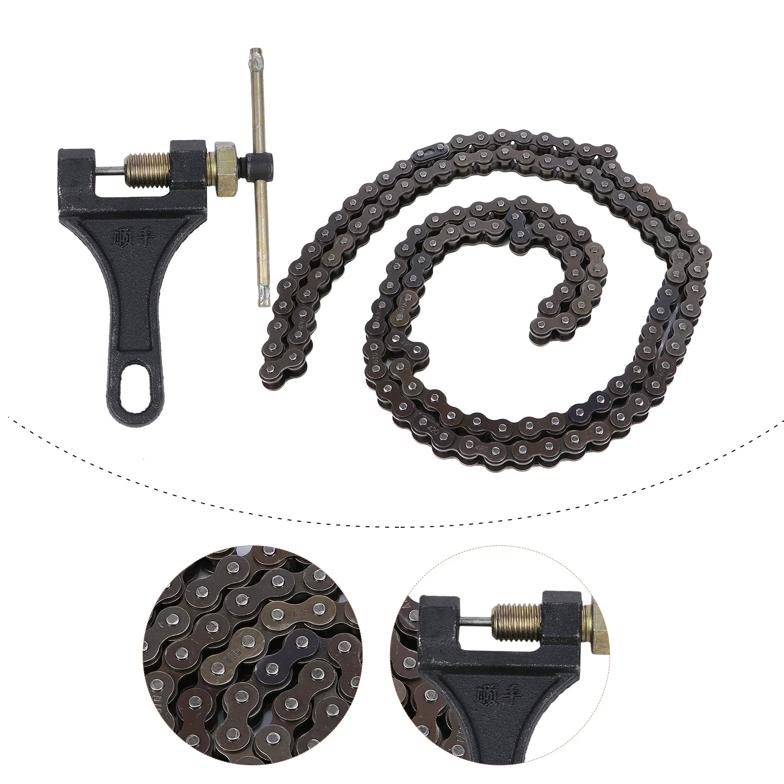 

1 set 1 Set 420 Motorcycle Chain 132-Link Replacement For Dirt Bike Atv Motorbike Parts Durable Link Chain Smooth Rust-Resistant