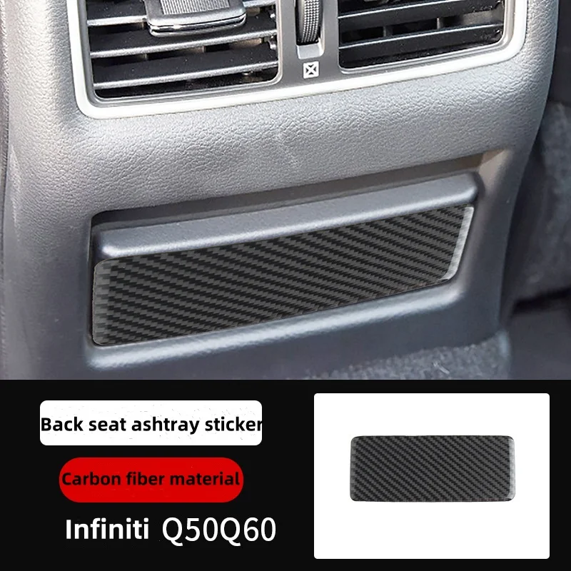 Carbon Fiber Car Interior Modification Cover Trim Strips Decorative Stickers For Infiniti Q50 Q60 Car Styling Inner Accessories.