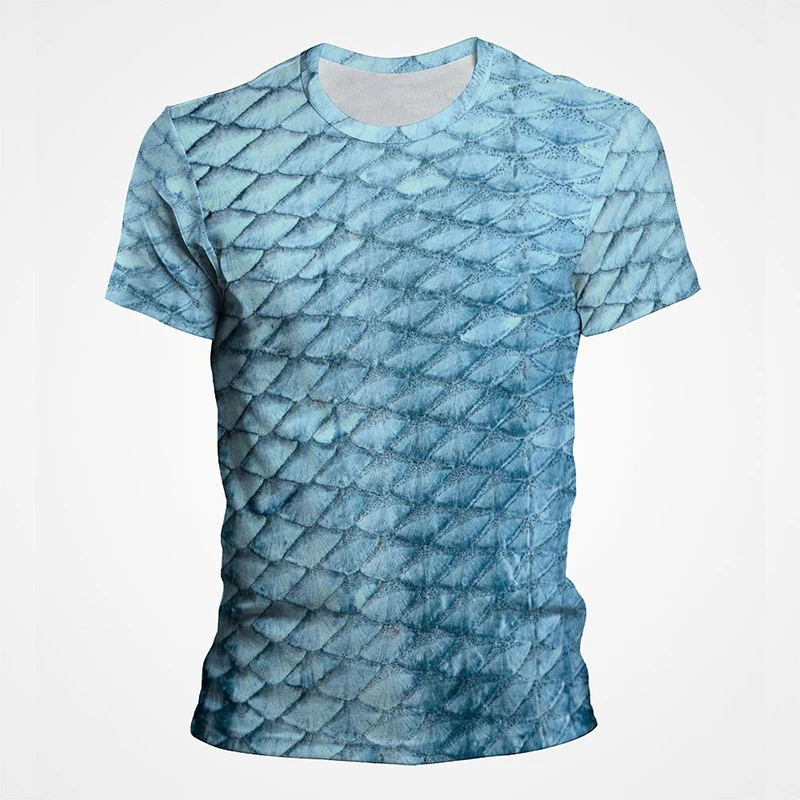 

Novelty Fish Scales T Shirt For Men Women Cool Creative Design 3D Printed Tee Fashion Summer Short Sleeve Vintage Tops Clothes